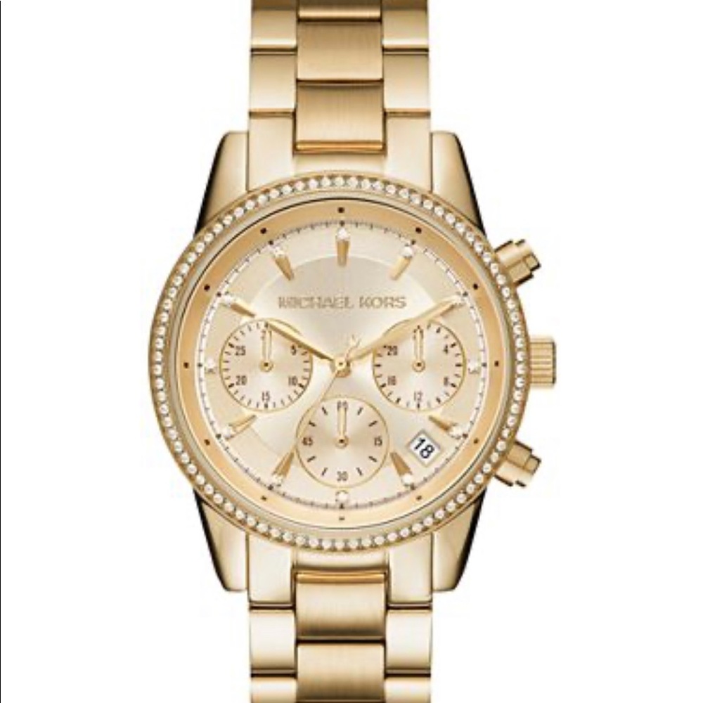 Gold Michael Kors Blair Women’s Wrist Watch - Picture 2 of 4